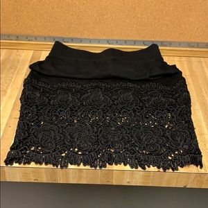 Haute Monde size small black skirt with lace